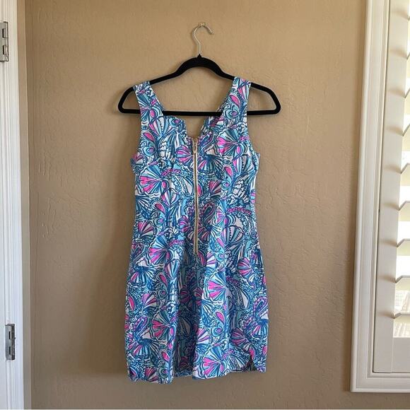Lilly Pulitzer Target My Fans Blue Pink Shift Dress - Picture 5 of 9
